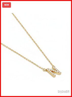 14K Solid Gold Lab Diamond Initial Letter Necklace A-Z Dainty Fine Jewelry